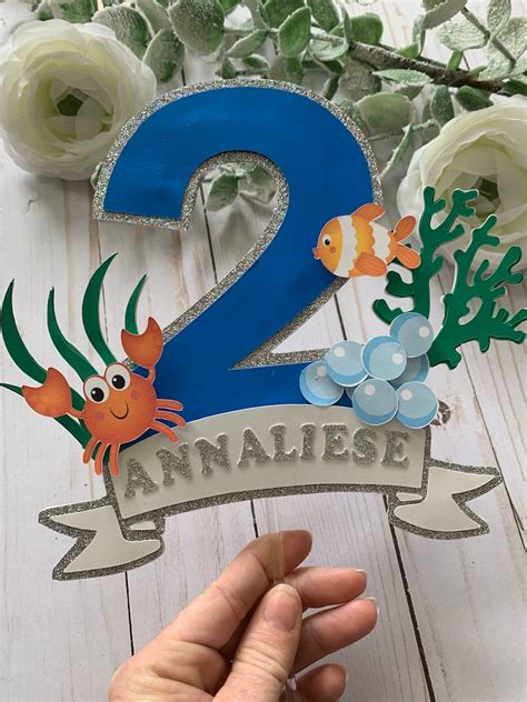 Under The Sea Cake Topper Under The Ocean Cake Topper Etsy