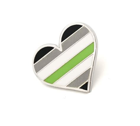 Agender Pride Pin Gay Lapel Pin Agender Flag Pin Heart Enamel Pin