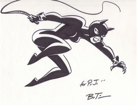 Timm Catwoman Sketch In Pj Wahlquists Bruce Timm Comic Art Gallery Room