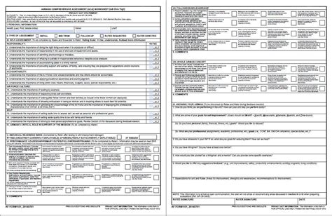 Have your photo, biometrics, iris scan and your demographic information. New Air Force Form 931, Airman Comprehensive Assessment Worksheet (didn't want to line to ...