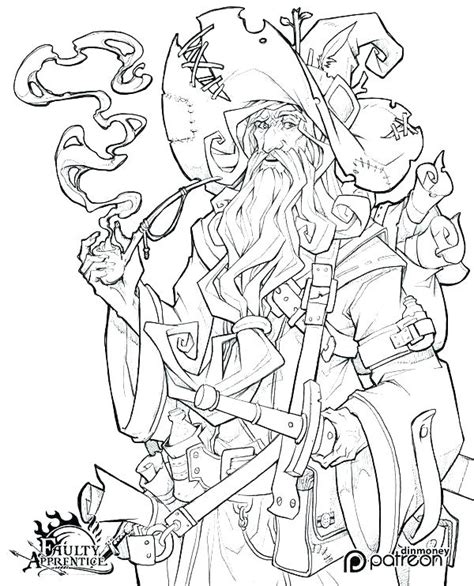 Coloring Pages Wizard Adults Wizards Colouring Dover Books Noble Marty Wondrous Dragon Adult