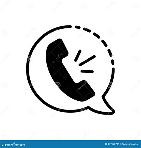 Black Solid Icon For Voice Call Phone And Contact Stock Vector