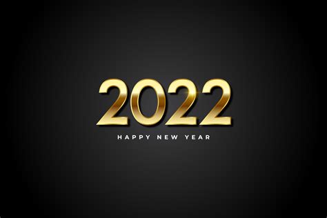 Gelukkig Nieuwjaar 2022 Achtergrond Elegante Gouden Tekst Met Licht