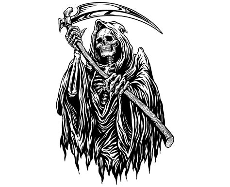 Grim Reaper Halloween Skeleton Skull Death Svggraphics