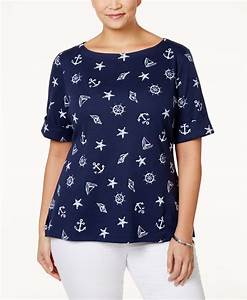  Scott Plus Size Nautical Printed Top Only At Macy 39 S Con