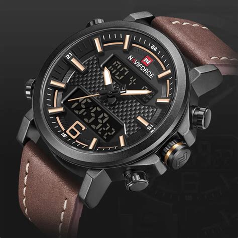 Naviforce Watches Mens Watches Top Brand Luxury Leather Military