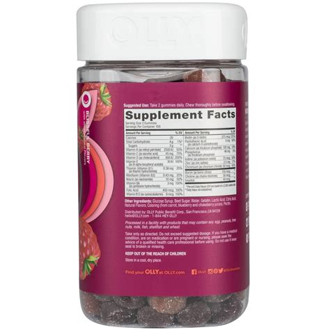 Olly Womens Multi Vitamin Gummies With Biotin Blissful Berry 200 Ct