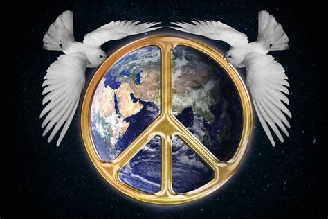 Download Golden World Peace Sign Wallpaper