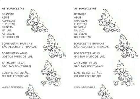 Atividades Poema As Borboletas Vinicius De Moraes