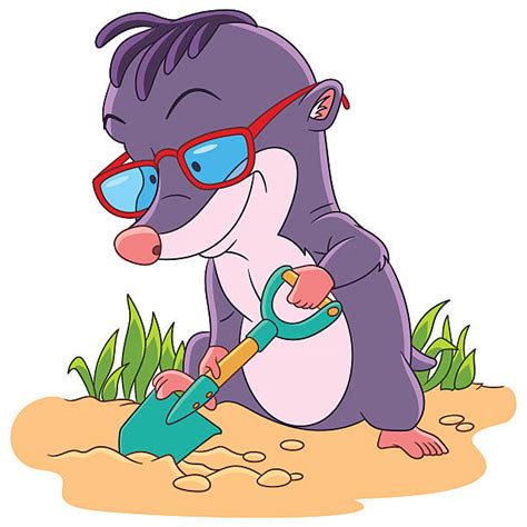 Cartoon Of The Mole With Glasses Illustrations Royalty Free Vector