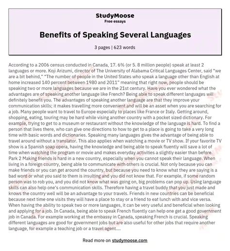 5 Benefits Of Speaking Multiple Languages Infographic