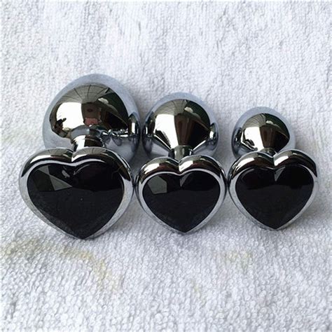 Glass Butt Plug 3 Pcsset Heart Shaped Style Stainless Steel Anal Sex