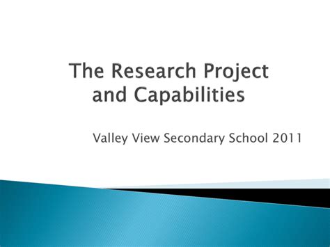 The Research Project And Capabilities Powerpoint