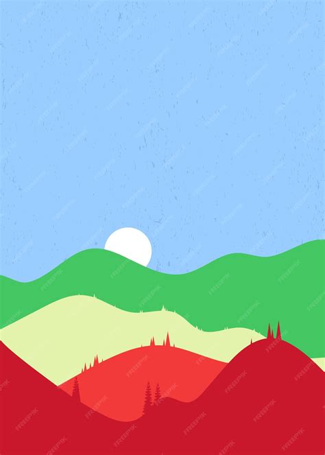 Premium Vector Beautiful Landscape Hills And Mountains Scenery