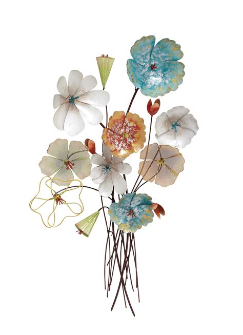 DecMode Indoor Multi Colored Metal Eclectic Floral Wall Décor - Walmart 