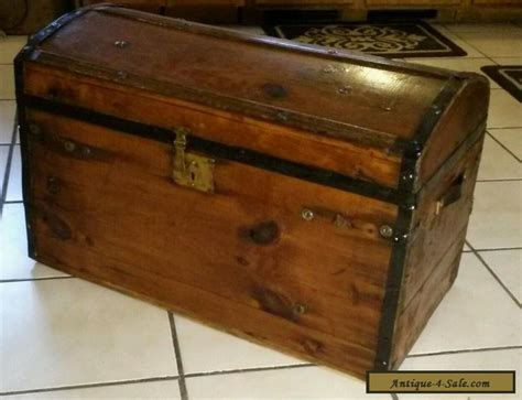 1800s Antique Civil War Stagecoach Steamer Trunk Chest For Sale In