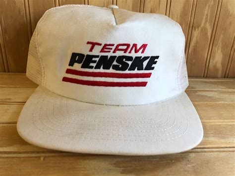 Vintage Trucker Hat Team Penske Racing Cap Original 1980s Etsy Vintage Trucker Hats