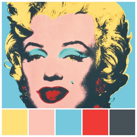 Andy Warhol Marilyn 1964 Pop Art Colors Strong Colors Palette