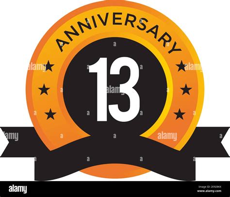 13th Year Celebrating Anniversary Emblem Logo Design Vector Template