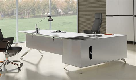 By seville classics (31) 54 in. Arundel White Modern Executive Desk with Left Return ...