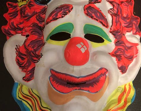 Vintage Halloween Clown Mask Etsy