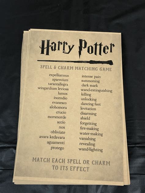 Harry Potter Printable Spells