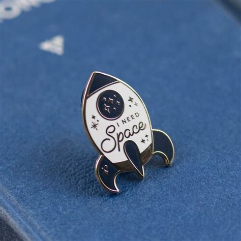 I Need Space Pastel Rocket Enamel Pin Spaceship Outer Space Etsy