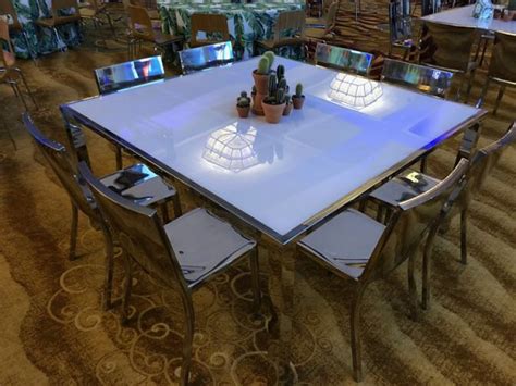 Silver frame dining table rentals - Rent silver dining tables