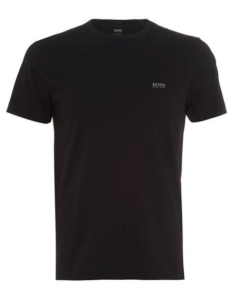 Boss Athleisure Mens Tee Plain T Shirt Black Small Logo T Shirt