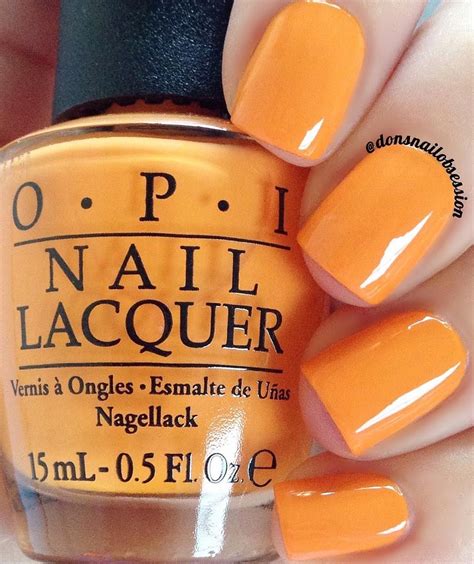 Opi No Tan Lines A Bright Tangerine Orange Nail Shade From The Opi Fiji Collection Manicure