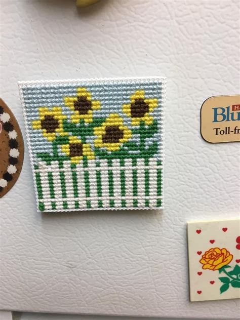 Sunflower Fields Forever Magnet Plastic Canvas Coasters Plastic