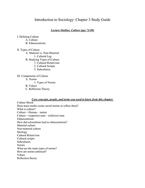Chapter 3 Study Guide And Lecture Outline