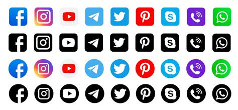 social media icons illustration pre designed illustrator graphics ~ creative market
