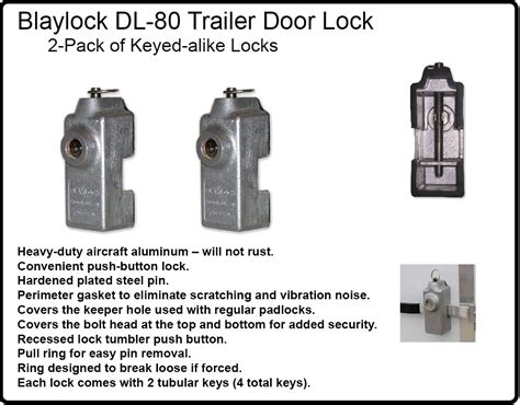 Blaylock Dl 80 Cargo Trailer Door Lock 2 Pack Of Keyed Alike Locks Ebay