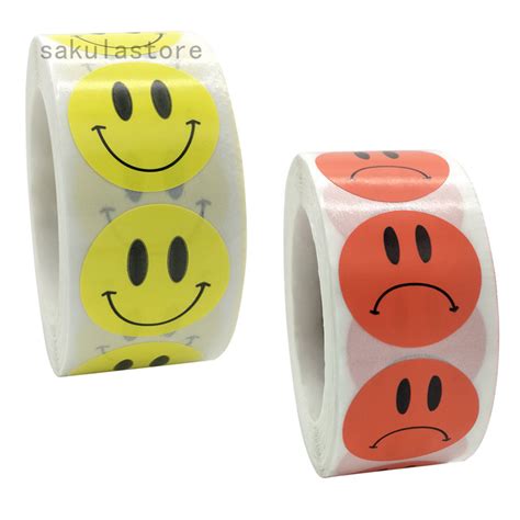 Smiley Face Stickers 1 Roll Happy Face And Sad Face Stickers Paper