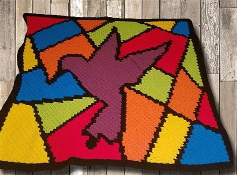 Hummingbird Stained Glass Afghan C2c Crochet Pattern