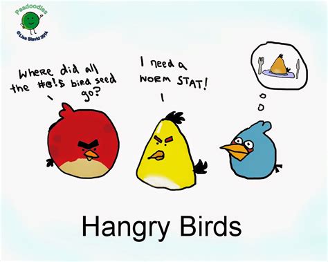 Hangry Hangry Birds Hungry Food Cartoon Puns Funny Deep State