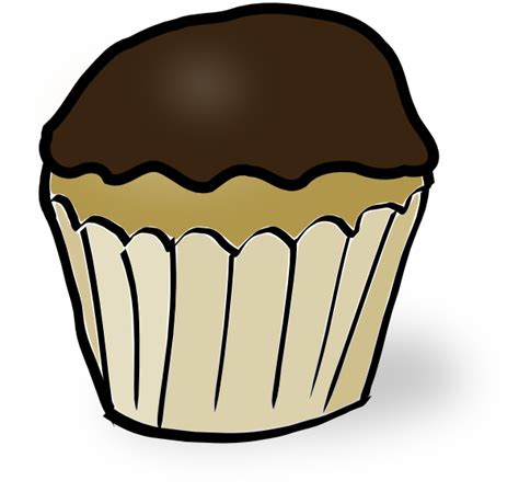 Chocolate Iced Cupcake Clip Art At Vector Clip