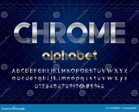 Chrome Font Stock Vector Illustration Of Trendy Silver 179528837