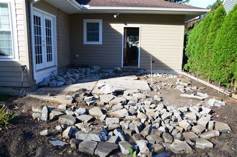 Remove Old Deck And Concrete Patio And Replace With Stamped Concrete