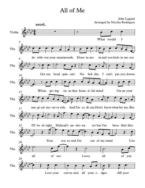Alle dargestellten klaviernoten auf unserer webseite sind ausschlieβlich von beruflichen musikern geschrieben! Free sheet music download All of Me by John Legend in 2019 ...