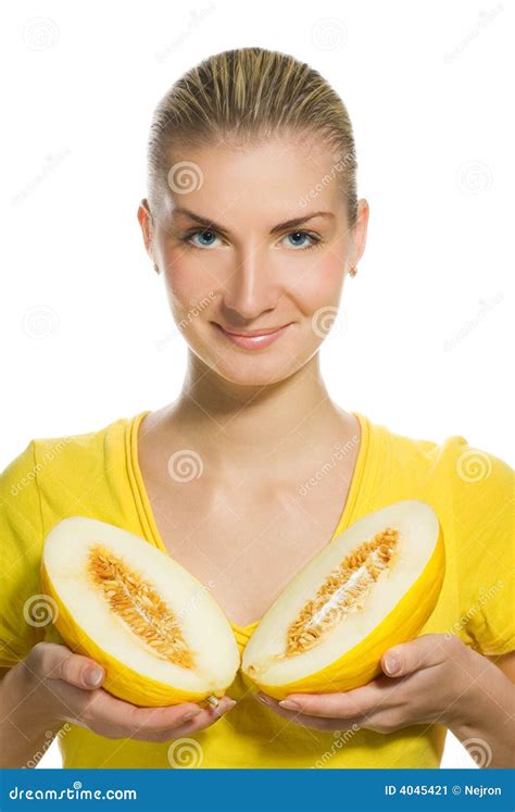 Ripe Melon Cantaloupe Fresh Juicy Slice Isolated On White Background Royalty Free Stock Image