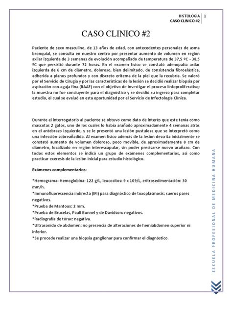 Caso Clínico Resuelto Pdf Vih Sida Infección