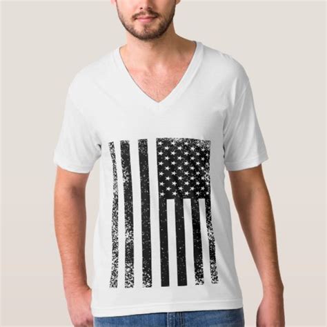 Distressed Black And White American Flag T Shirt Zazzle