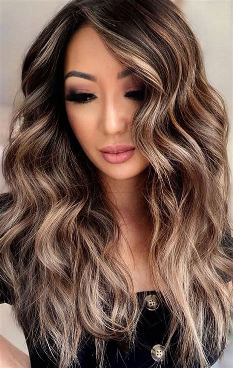36 chic winter hair colour ideas and styles for 2021 dark chocolate with creamy blonde hair