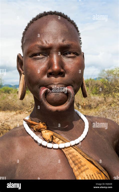 Africa Ethiopia Southern Omo Valley Mursi Tribe Mursi Woman Without Her Lip Plate Inserted