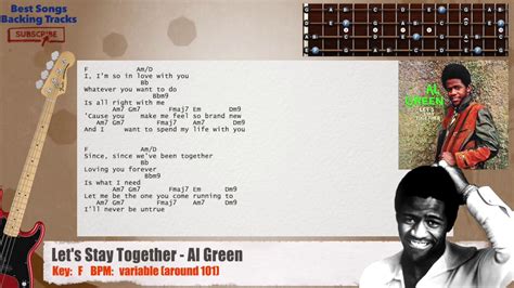 Let S Stay Together Al Green Bass Backing Track With Chords And
