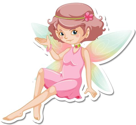Beautiful Fairy Cartoon Character Sticker 2775829 Vector Art At Vecteezy