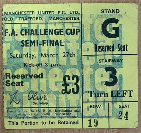 1971 Original Fa Cup Semi Final Ticket Everton V Liverpool Old