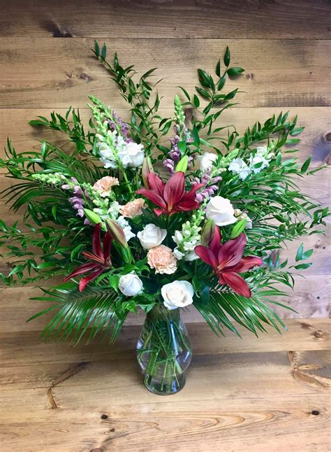 Sympathy Arrangement In A Vase In Beaver Falls Pa The Mayflower Florist